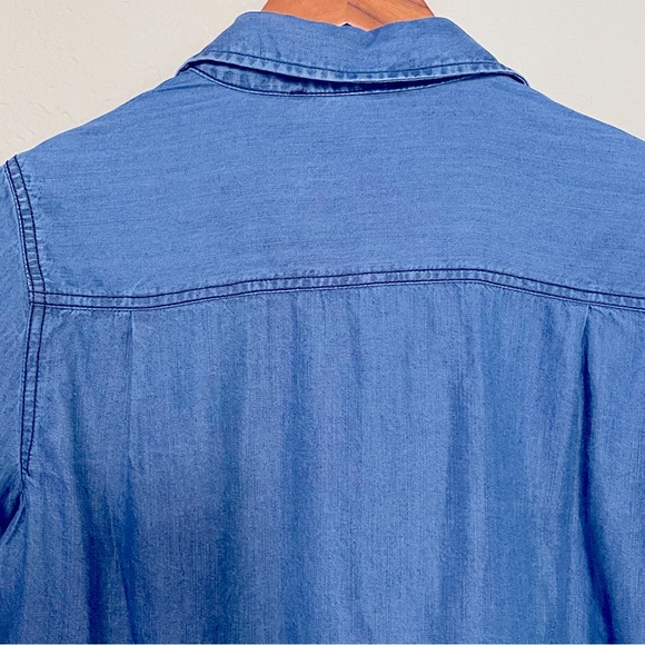 BOSTON PROPER  Denim Embroidered Top XS - Picture 9 of 15